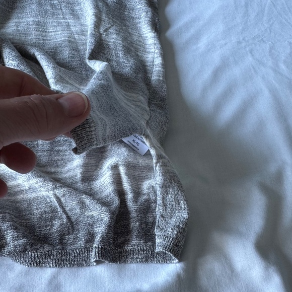 Womens Lightweight Pullover Knit V-Neck Hoodie Marled Gray Size XL Grunge School - Picture 6 of 13